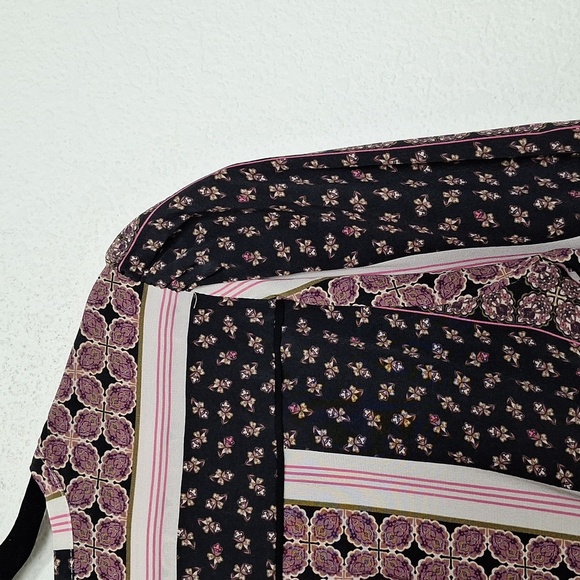 INTERMIX Purple 100% Silk Bohemian Coquette V-Neck Long Sleeve Romper Size 2 - Picture 10 of 15